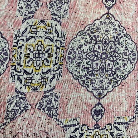 La Cera Pink Damask Print Button Long Sleeve Blouse - Picture 6 of 12